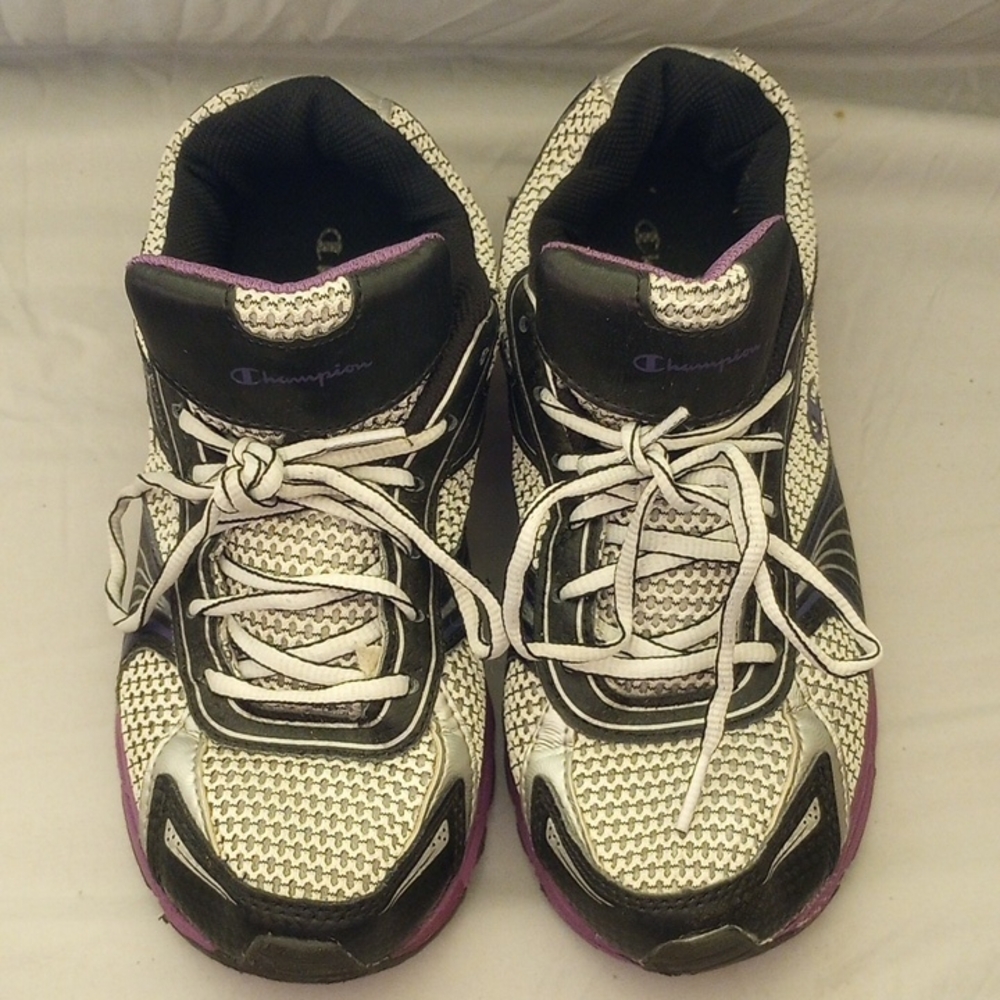 Champion Women's Black, White, and Purple Sneakers
